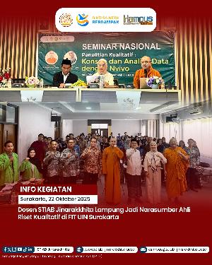 Dosen STIAB Jinarakkhita Lampung Jadi Narasumber Ahli Riset Kualitatif di FIT UIN Surakarta
