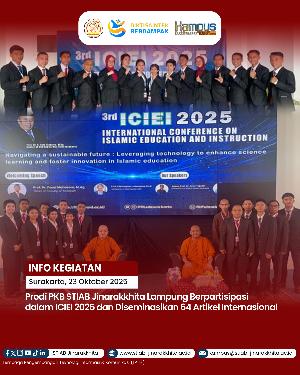 Prodi PKB STIAB Jinarakkhita Lampung Berpartisipasi dalam ICIEI 2025 dan Diseminasikan 64 Artikel In